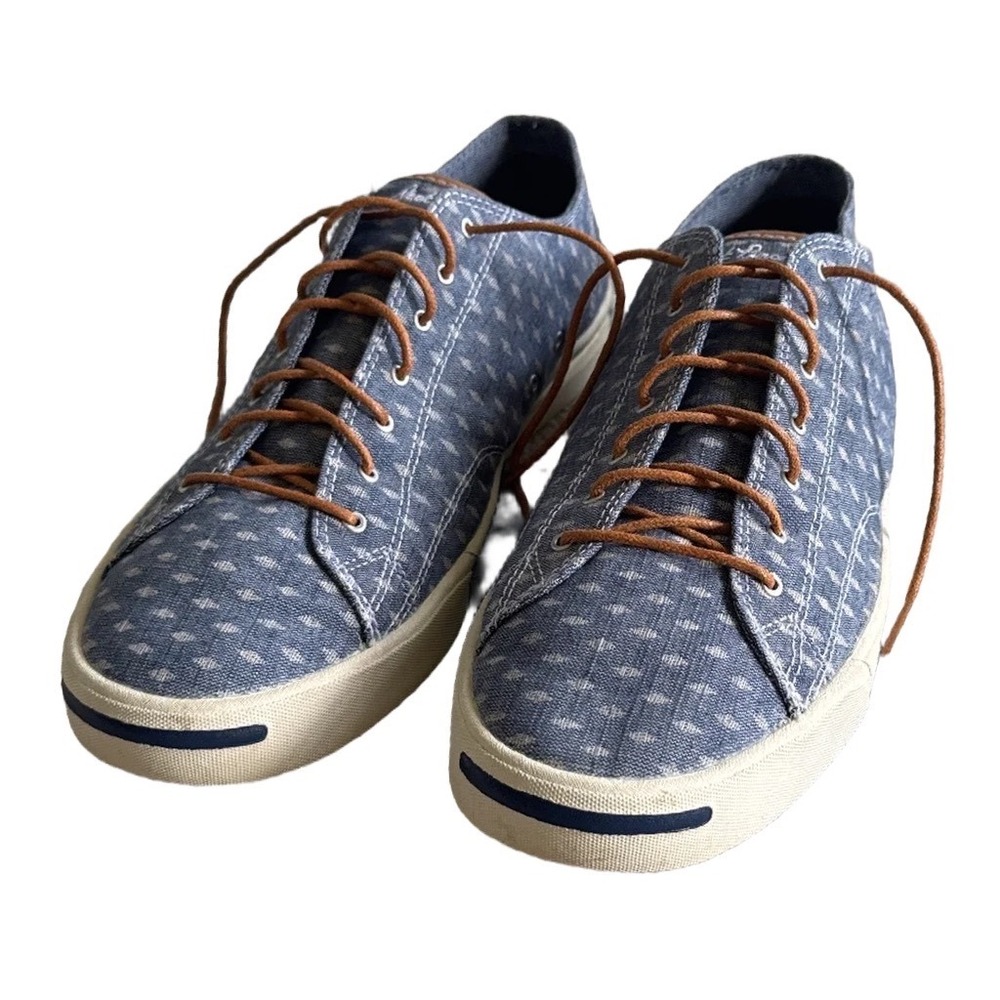 Rare Converse Jack Purcell Blue Denim Ikat Ox Geometric Print Low-Top Shoes 13 - Picture 3 of 7